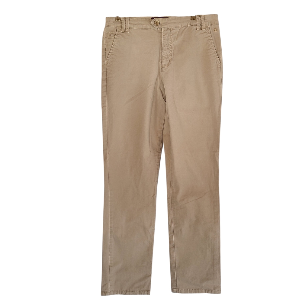 Gloria Vanderbilt Amanda Fit Womens Straight Leg Khaki Tan Pants Size 6